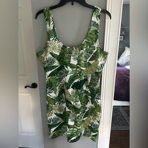 Leaf Print Bodycon Mini Dress